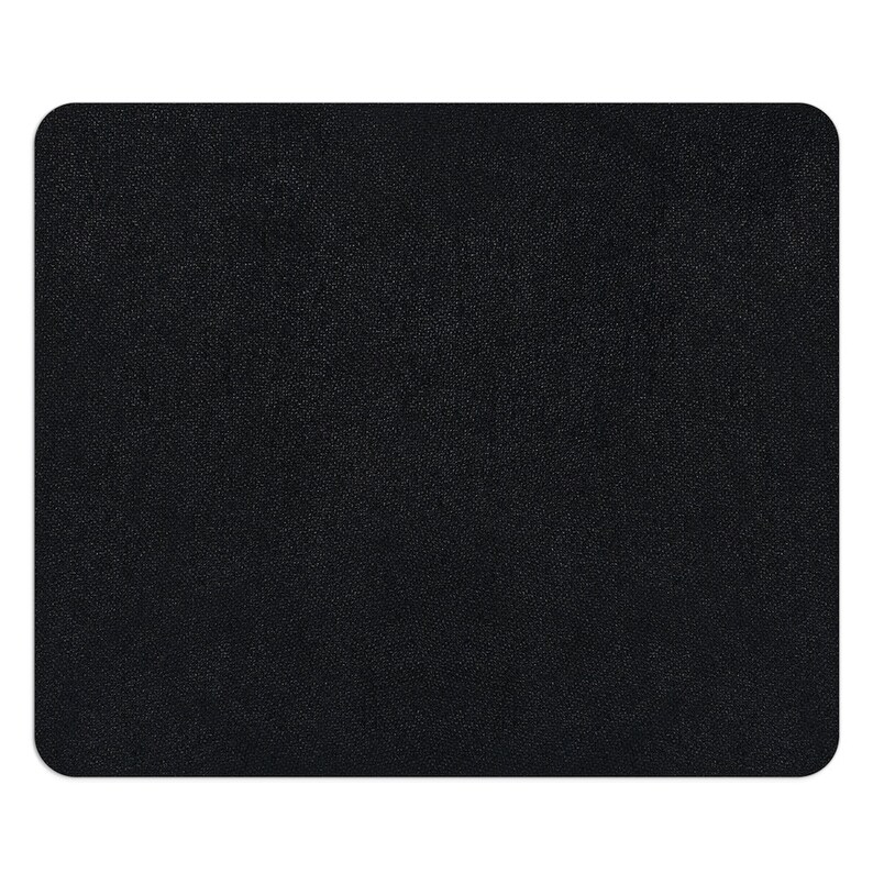 May include: A black mouse pad with a textured surface.