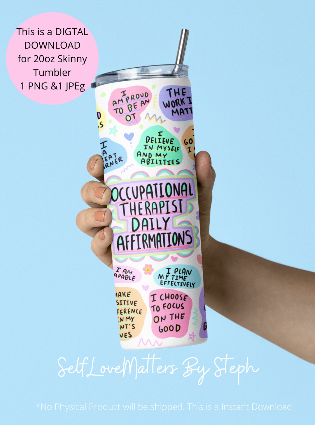 Occupational Therapy Gift Set - 20oz Tumbler & Tote Bag For Therapists, OT Appreciation - View #4