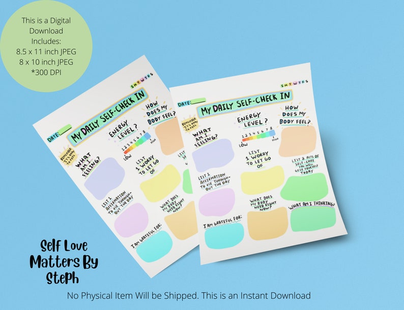 Mental Health Check in Daily Check in Digital Download Mental Health ...