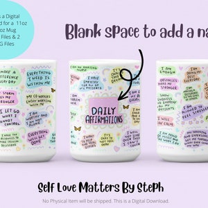 Custom Blank Nurse Daily Affirmations Mug PNG, 11oz coffee mug PNG, 15oz mug sublimation designs Mug PNG File Mug png files for sublimation