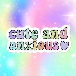 Adesivo de saúde mental, adesivo de ansiedade, adesivos estéticos fofos, adesivos de vinil estéticos, adesivos da moda, adesivos de vinil para laptop, amor próprio