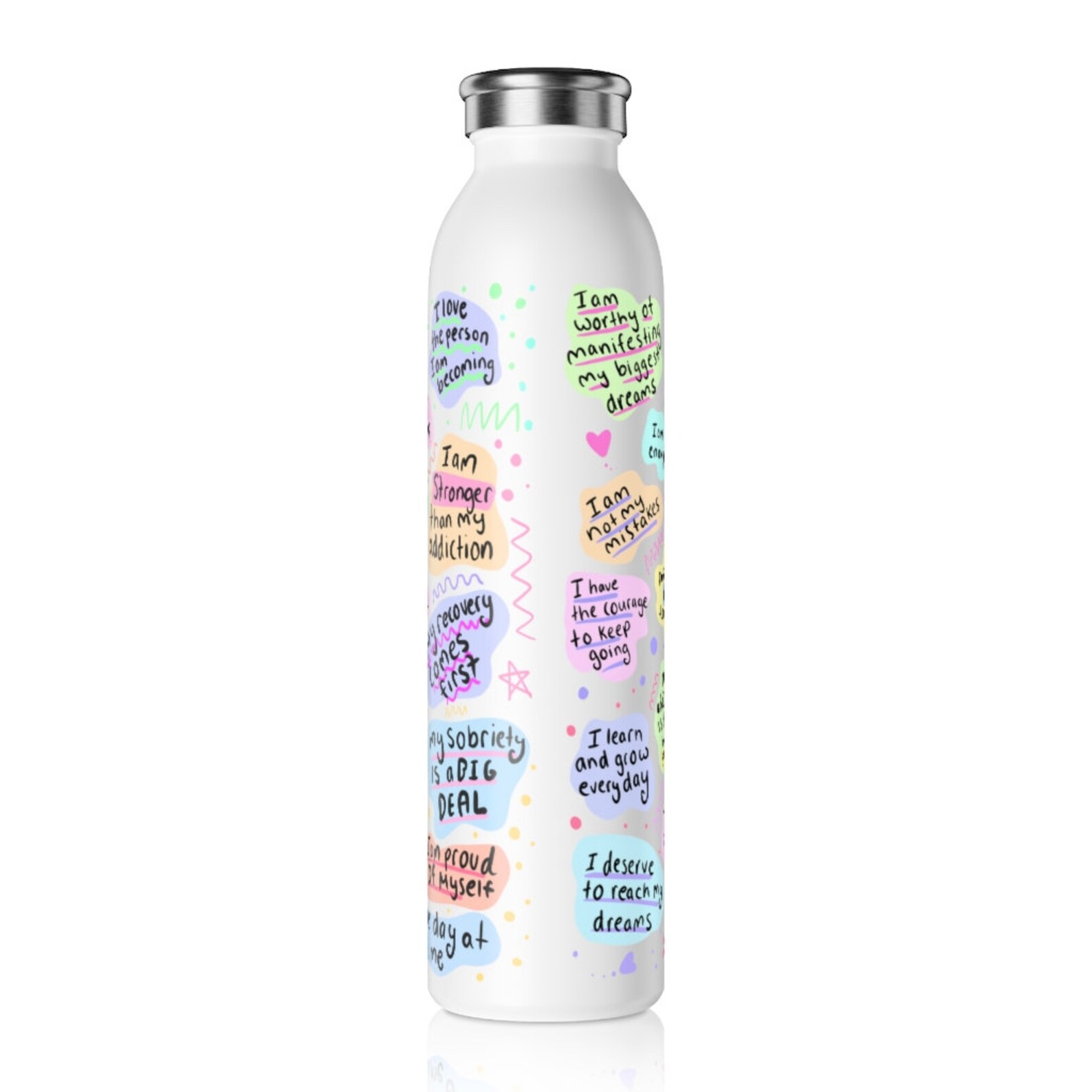 20o Skinny Water Bottle Recover Water Bottle Inspirational Etsy