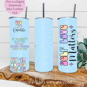 20 oz skinny tumbler design sublimation, Girly Tumbler Wrap, 20 oz Tumbler PNG Designs, 20 Oz Tumbler Wrap, Daily Affirmations, Tumbler Png
