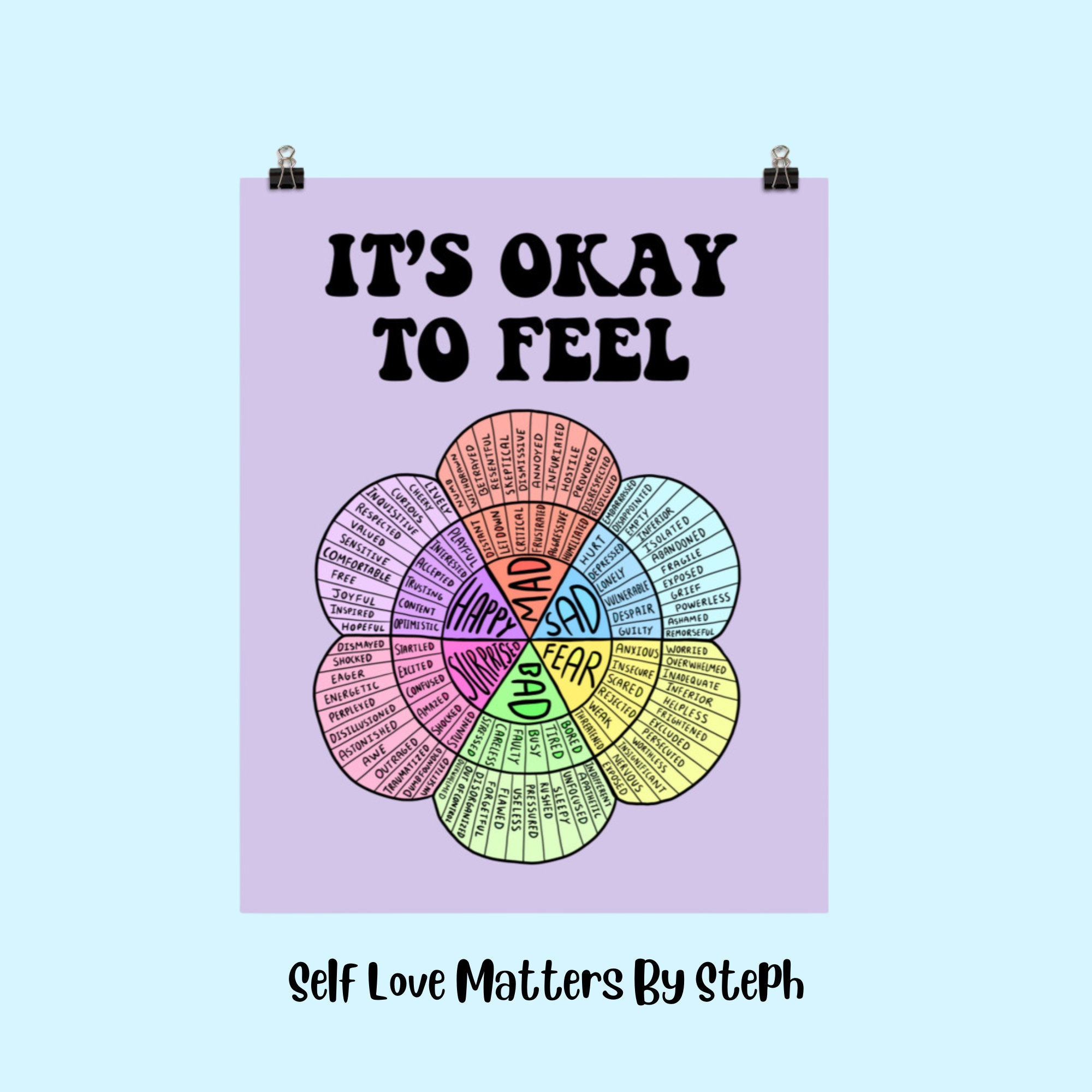 Emotions Wheel Print, Therapy Tools, Feelings Chart, Mental Health ...