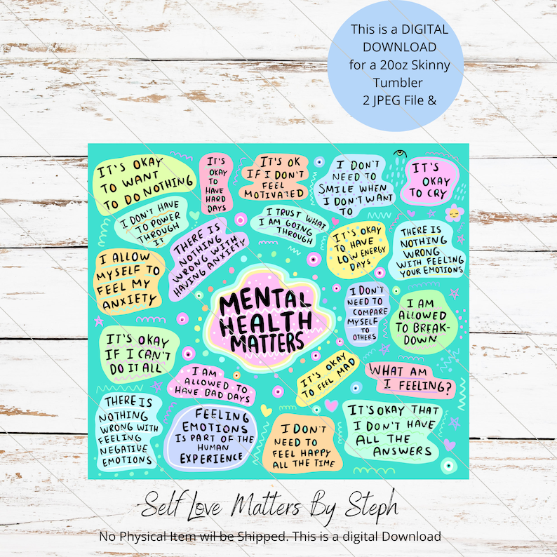 Mental Health Matters Tumbler PNG, Mental Health Matters Tumbler ...