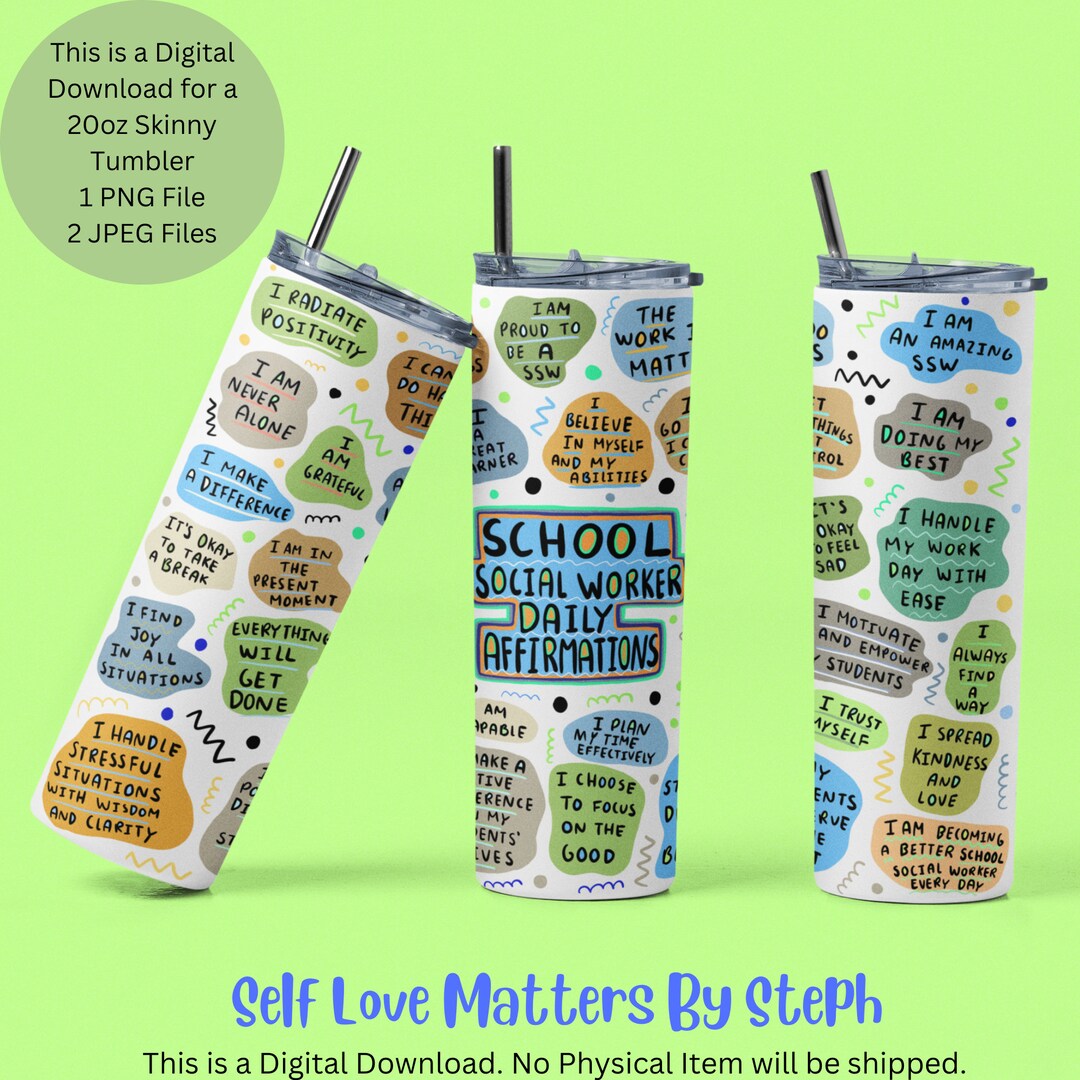 Personalized Social Worker Tumbler - 20 Oz Laser Engraved Stainless Steel Cup With Lid