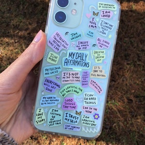 Aesthetic Quote Phone Case, Inspirational Phone Case, Mental Health Phone Case, Aesthetic Clear Phone Case Daily Affirmations Self Love Gift