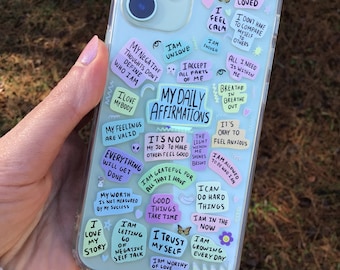 Aesthetic Quote Phone Case, Inspirational Phone Case, Mental Health Phone Case, Aesthetic Clear Phone Case Daily Affirmations Self Love Gift