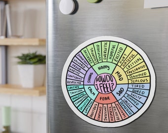 Sentimenti Ruota Magnetica, Magnete salute mentale, Emozioni Ruota, Strumento terapia, Strumento di autoconsapevolezza, Regalo consulente, Magneti per la classe