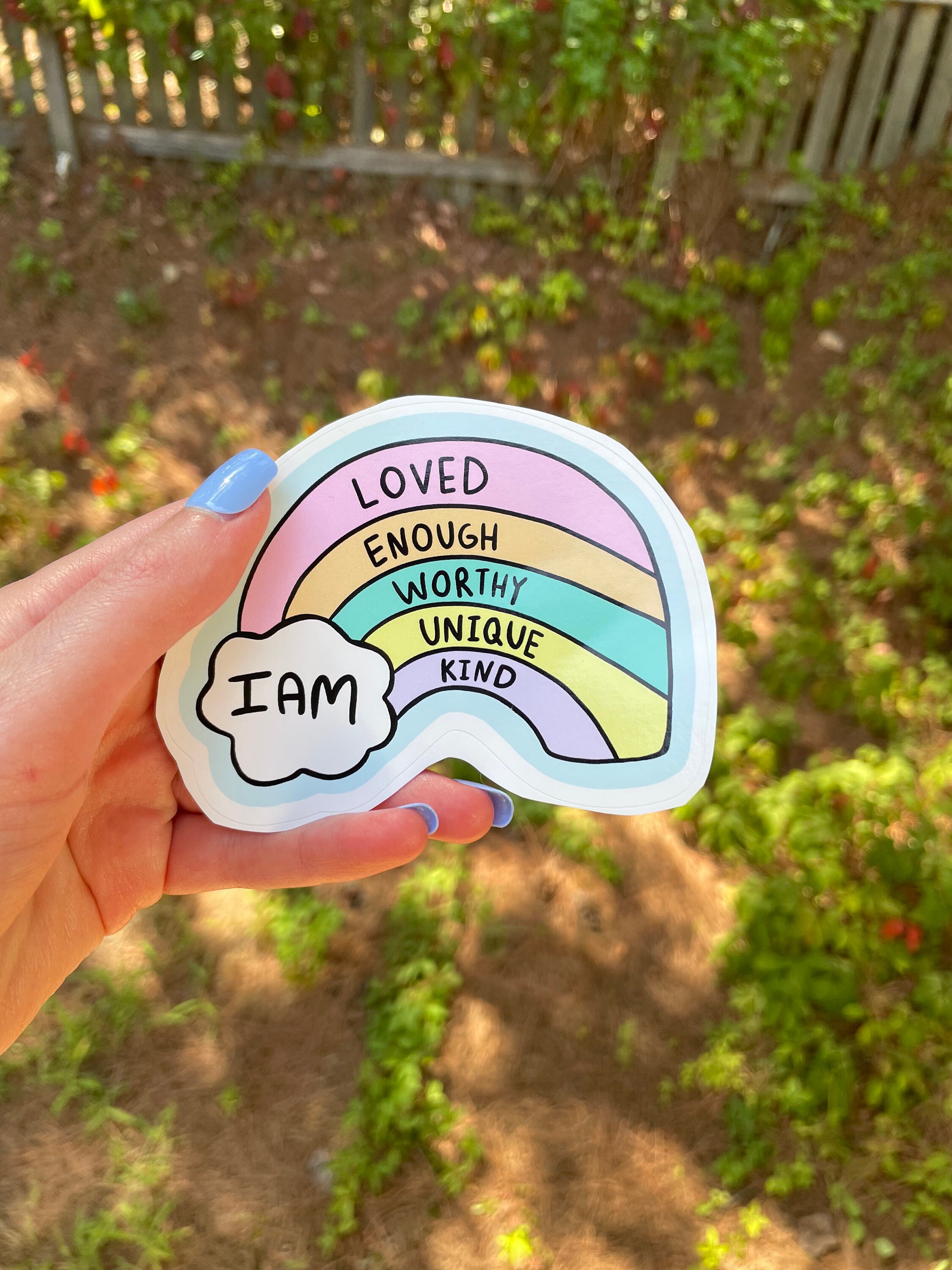 Positive Affirmations, Rainbow Vinyl Sticker, Mental Health Sticker ...