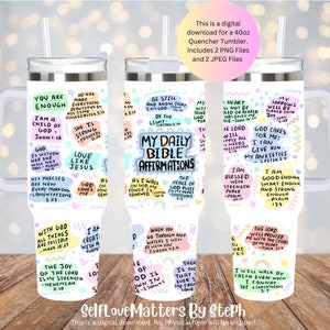 My Daily Bible Affirmations Tumbler WRAP, 40oz Tumbler Wrap, 40oz Tumbler PNG, Religious Sublimations Designs, Seamless Tumbler Wrap PNG