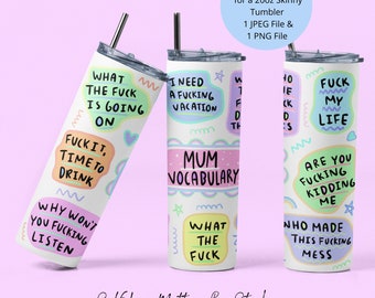 Mum Vokabel 20oz Becher Sublimation Design PNG Digital Download Mum Tumbler PNG Lustige Mum Tumbler Wrap Lustige Mama Geschenk Mama Becher Design