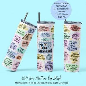 20oz Skinny Tumbler Christian Bible Verse Affirmations Sublimation Design Templates Bible Verse Tumbler PNG, Digital Download, Inspirational