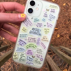 Aesthetic Quote Phone Case, Inspirational Phone Case, Mental Health Phone Case, Aesthetic Clear Phone Case Daily Affirmations Self Love Gift