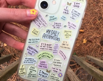 Aesthetic Quote Phone Case, Inspirational Phone Case, Mental Health Phone Case, Aesthetic Clear Phone Case Daily Affirmations Self Love Gift