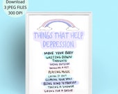 Mental Health Digital Print Depression Printable Mental Health Art Counseling Office Decor Psychologist Office Therapist Office Self Care