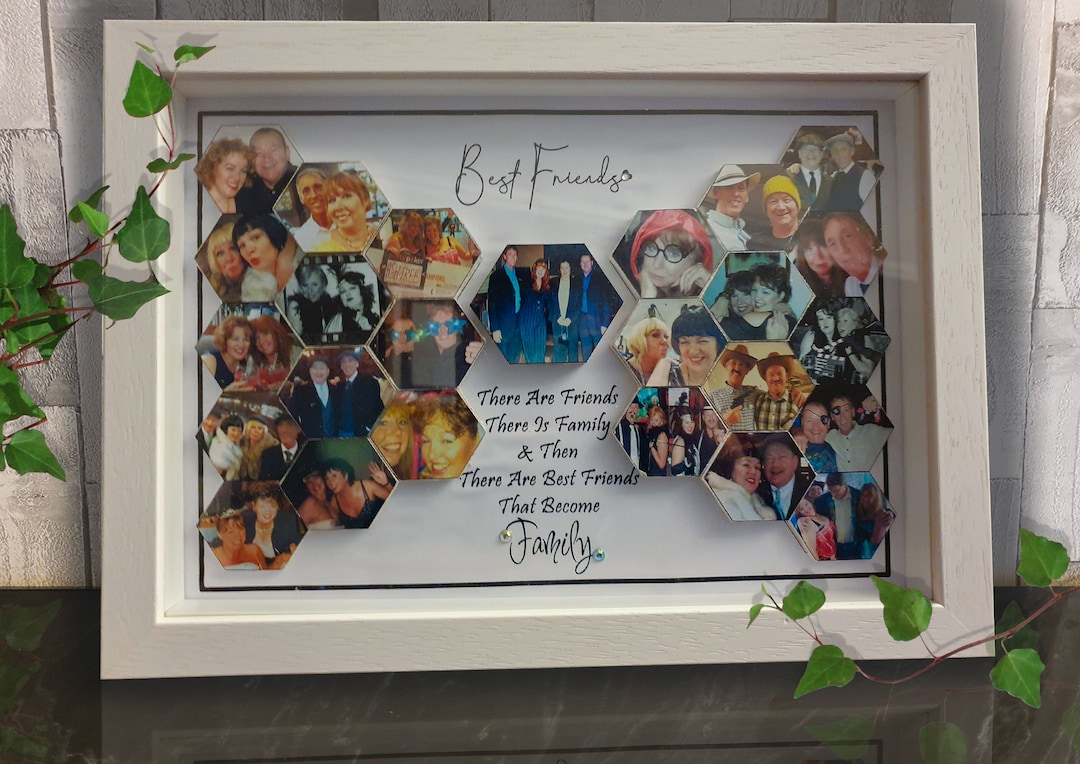 Personalised 3D Photo Collage Box Frame 25 Photos Friends Gift Best