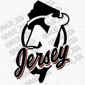 NJ Devils "Jersey" staat logo Svg Png Pdf