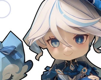 genshinimpact, Furina, Papercraft , Pepakura, 3D model paper , PDF Template , DIY , A4