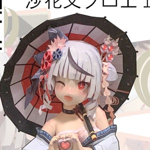 VTuber, Sakamata Chloe , Papercraft , Pepakura, 3D model paper , PDF Template , DIY , A4