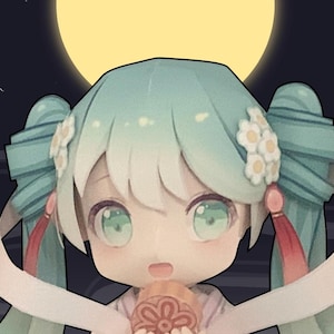 Hatsune Miku Ernte Mond Ver., Papercraft , Pepakura, 3D Modell Papier , PDF Vorlage , DIY, A4