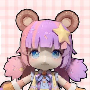 HKVTuber, Donut beer, Papercraft, Pepakura, 3D-modelpapier, PDF-sjabloon, DIY, A4