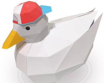 VTuber, 大空スバル , duck , Papercraft , Pepakura, 3D model paper , PDF Template , DIY , A4