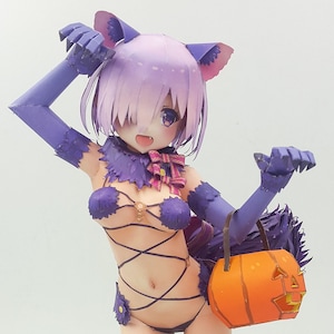 Fate Grand Order, Mash Kyrielight ,FGO, Papercraft , Pepakura, 3D model paper , PDF Template , DIY , A4