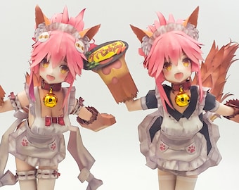 Fate Grand Order, Tamamo Cat ,FGO, Papercraft , Pepakura, 3D model paper , PDF Template , DIY , A4