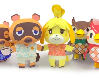 Animal Crossing , Papercraft , Pepakura, 3D model paper , PDF Template , DIY , A4