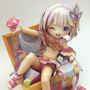 Tina, Shironeko, Papercraft, Pepakura, papier modelowy 3D, szablon PDF, DIY, A4