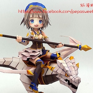 Excelia , Shironeko , Papercraft , Pepakura, 3D model paper , PDF Template , DIY , A4