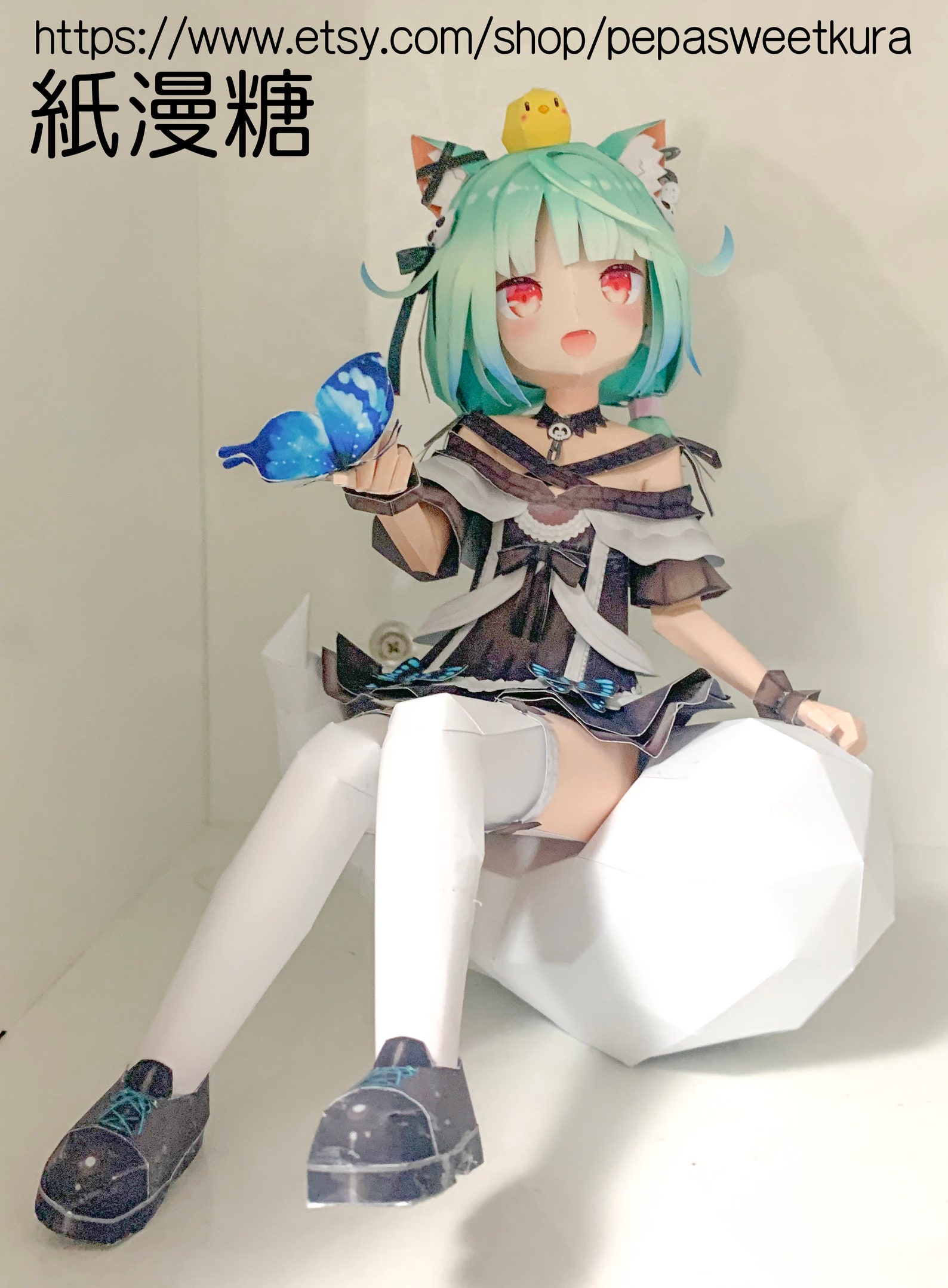 Vtuber Rushia Papercraft Pepakura 3D Model Paper PDF Etsy