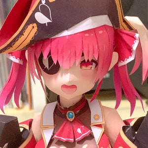 VTuber, Marine , Papercraft , Pepakura, 3D model paper , PDF Template , DIY , A4