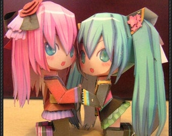 mikuluka , Papercraft , Pepakura, 3D model paper , jpg Template , DIY , A4