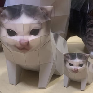 Big memes Cat ,Baby Kitler Cat  1:1 & mini , memes  , Papercraft , PDF Template , DIY , A4