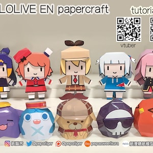VTuber, EN, Papercraft, Pepakura, papier modelowy 3D, Szablon PDF, DIY, A4