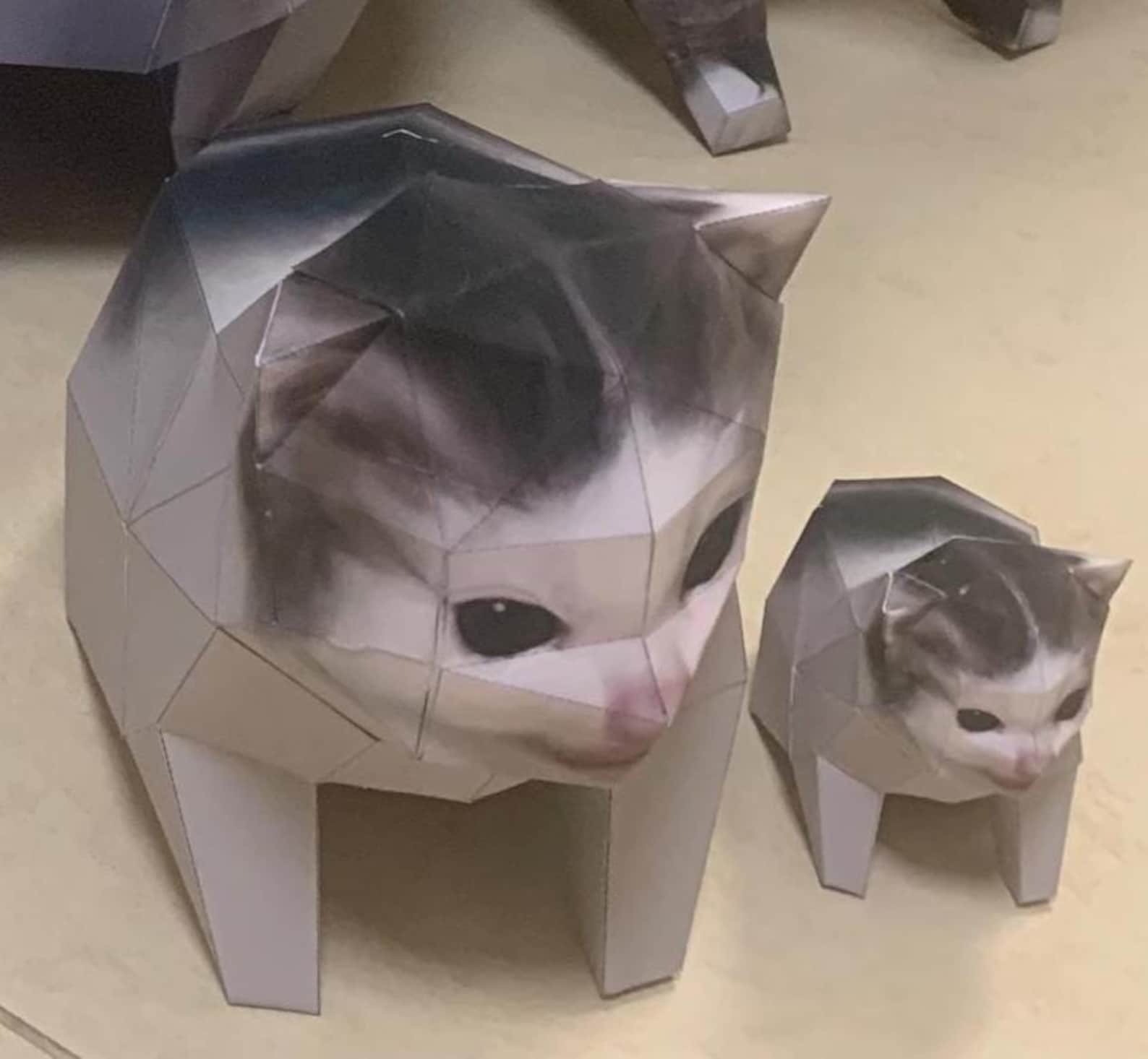 Big Memes Cat ,baby Kitler Cat 1:1 & Mini , Memes , Papercraft , PDF ...