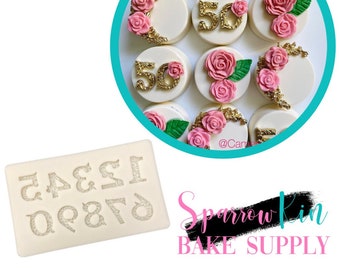 MINI FILIGREE NUMBERS Silicone Mold | Fancy | 0-9 | Fondant | Chocolate | Small Treats | Cakesicles | Birthday