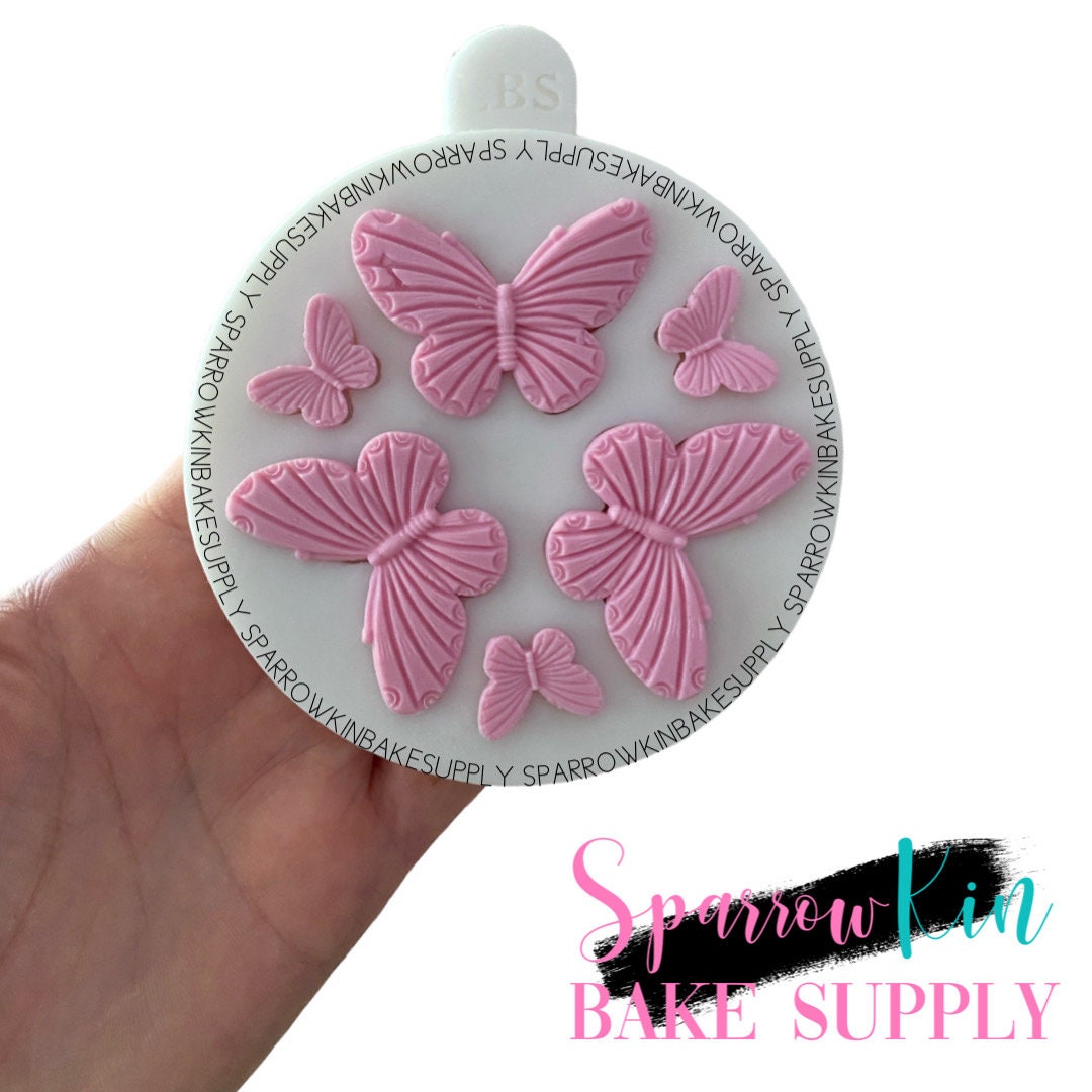 4 Pack Silicone Fondant Butterfly Molds Mini Butterfly Chocolate Mould Pink  Polymer Clay Baking Mold Tool for DIY Sugar Cake Decorating