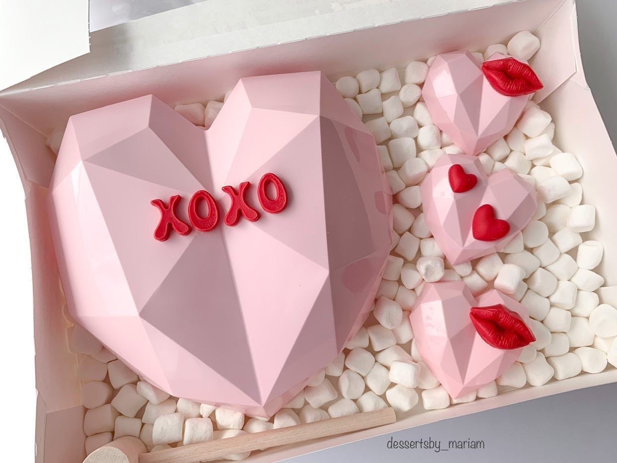 Icinginks Large 3D Heart Diamond Shape Cake, fondant, chocolate baking  Silicone Mold Mousse - Breakable Heart