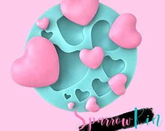 Molde de silicona con forma de corazón, varios tamaños, ideal para chocolate, fondant, San Valentín, bodas y aniversarios. Envío rápido.
