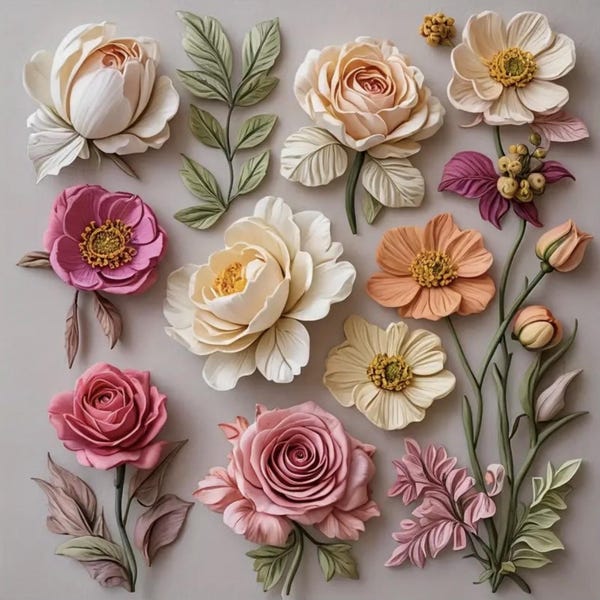 DELICATE ROSES And FLOWERS Silicone Mold Extra large mold, A must have | Resin | Fondant |
