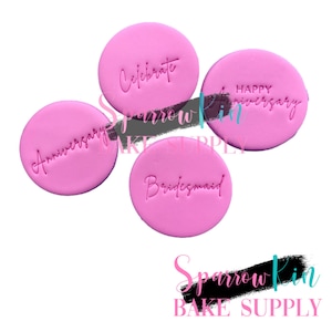 THIN SCRIPT PHRASE Fondant Embosser Perfect For Chocolate Covered Oreos