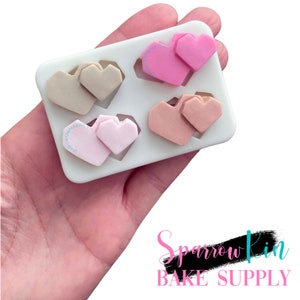 GEO HEART PAIR Silicone Mold