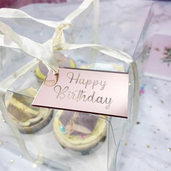 XINCHENG Happy Birthday taartdecoratie, taarttopper Happy Birthday, acryl taartdecoratie verjaardag, taartdecoratie verjaardag voor meisjes en jongens (goud, zwart * 2
