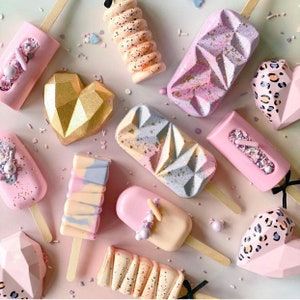 Molde de silicona para paletas GEOMETRIC CAKESICLE para helado, masa para pastel y chocolate