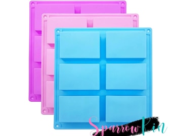 RECTANGLE 6 Cavities Silicone Mold | Soap | Rice Krispy Treats | Oven Safe