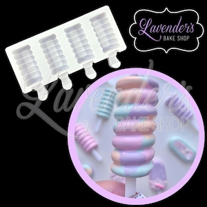 MINI SWIRL 4ct Popsicle Silicone Mold LBS