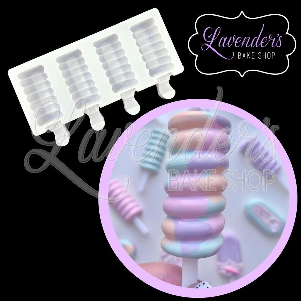 4 Cavity Spiral Popsicle Mold - Silicone Mold
